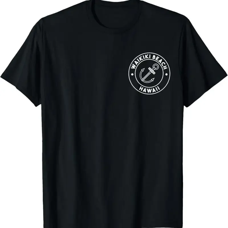 Waikiki Beach Hawaii Souvenirs Pocket Logo T Shirt
