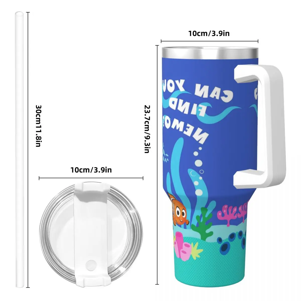 الفولاذ المقاوم للصدأ بهلوان النتائج نيمو أكواب كوب مع القش السفر زجاجة ماء باردة وساخنة مانعة للتسرب كوب حراري كبير #4