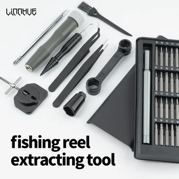 Linnhue equipamento de pesca diy reparação fiação carretel de arremesso peças desmontagem carretel de pesca descarga kit de ferramentas manutenção