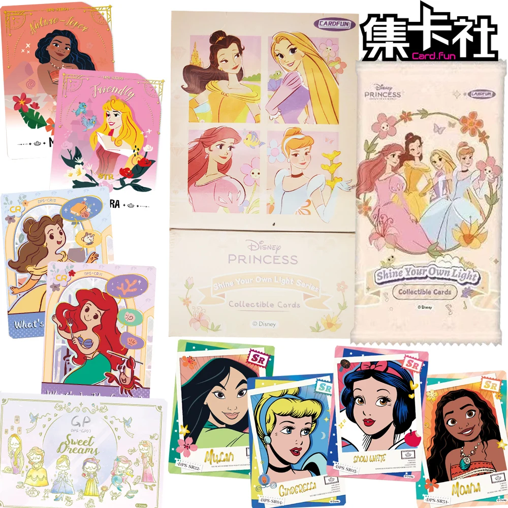 

Card.fun оригинальные коллекционные карты принцессы Диснея, разноцветные тематические классические сказки, блестящие портретные карты, подарок