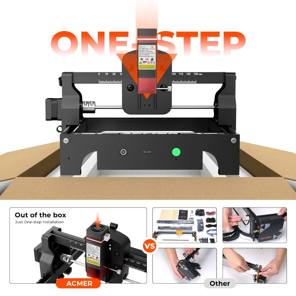 ACMER Mini 2.5/3.5W Laser Engraver Woodworking Work Tool Portable Laser Engraving Machine Crave Wood leather Acrylic Beginner