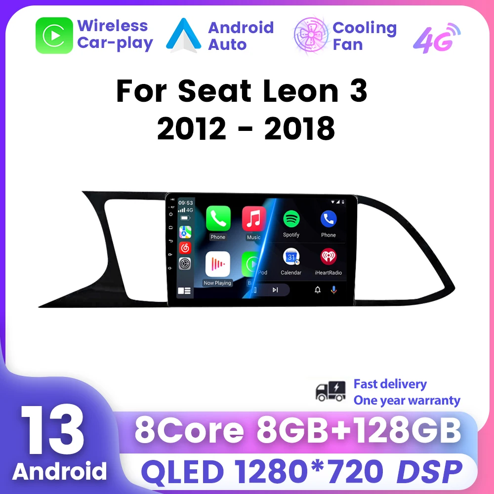 Wireless Carplay qled für Sitz Leon 3 2013-2017 Autoradio Video Multimedia-Player Android Auto GPS Navigation intelligentes System carplay autoradio auto intelligentes system android car radio  Elektrogeräte für Kraftf