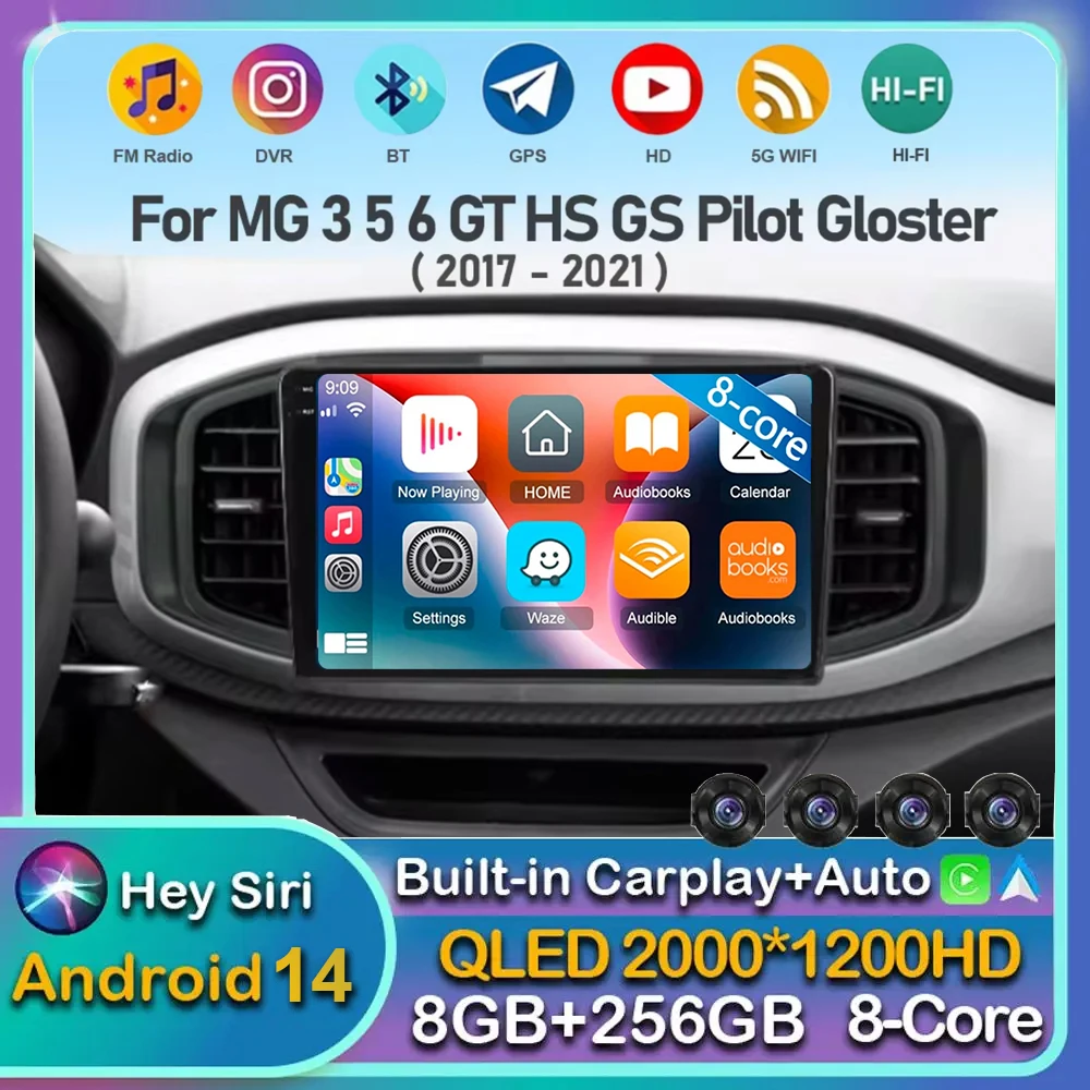 Android 14 Carplay Auto Car Radio For Morris Garages MG3 2017 2018 2019 Multimedia Player GPS Stereo Navigation WIFI+4G DSP 2din