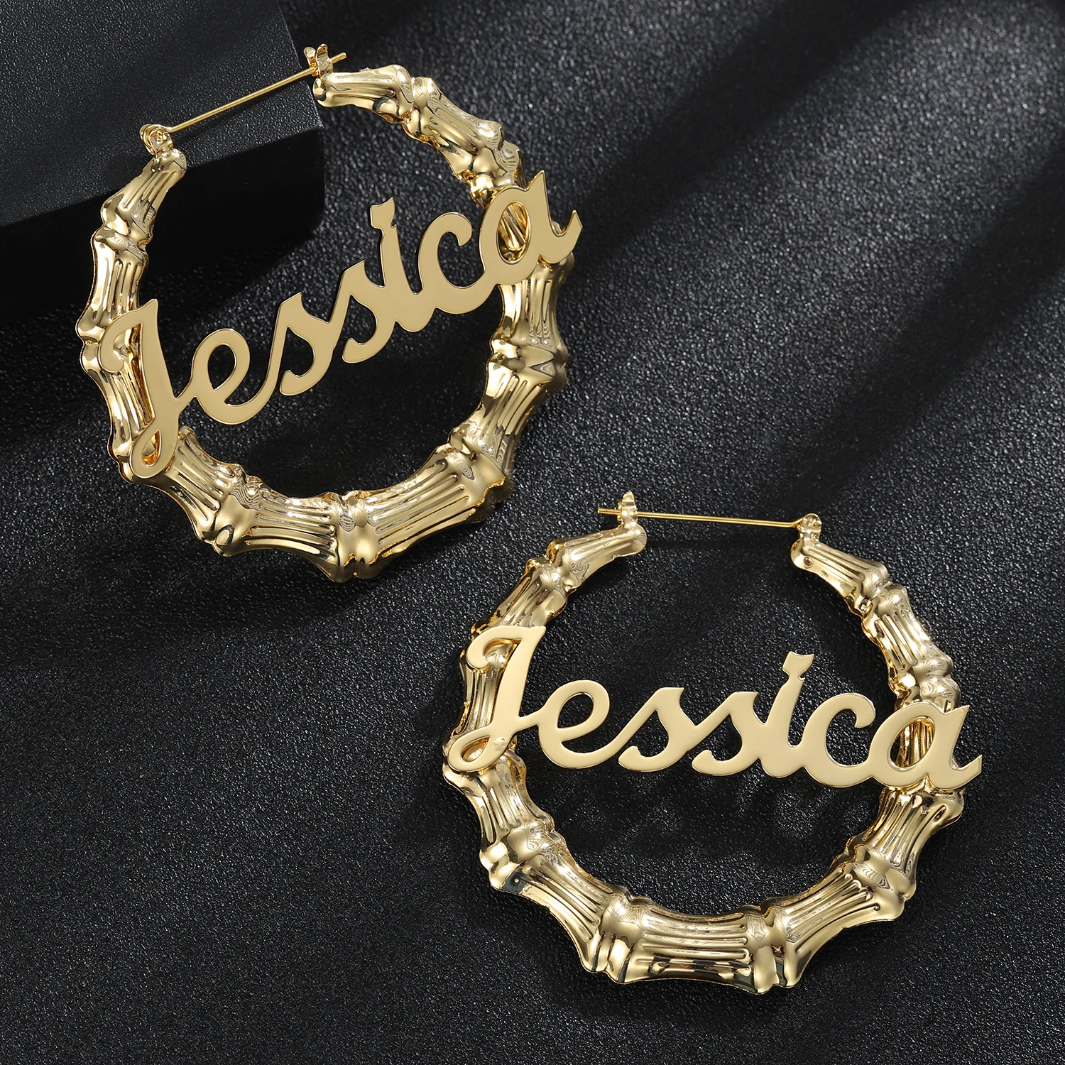 Personalized Hoop Earrings Custom Name Jewelry Gold Stainless Steel Fashion Acrylic Colorful For Women Girls Gift Daily Wear