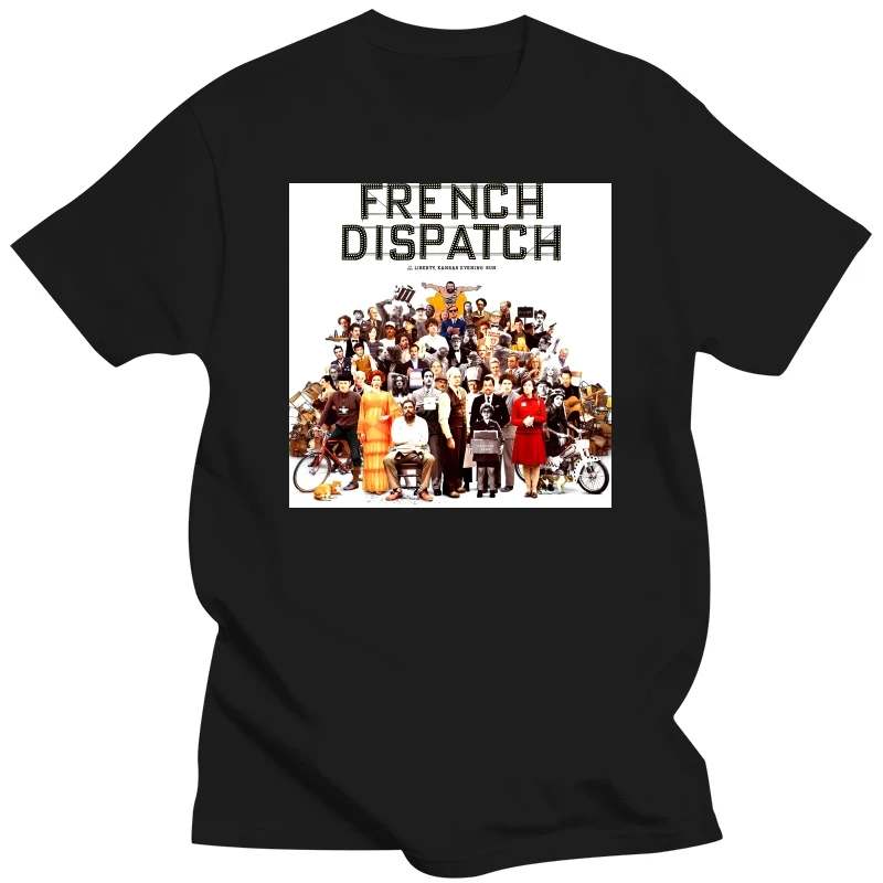 The French Dispatch Movie Poster Vintage T-shirt Timothee Chalamet Wes Anderson Cotton Men T shirt New Tee Tshirt Womens Tops