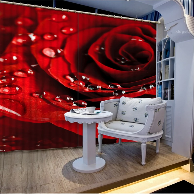 3D rose Curtains  2 Panels wedding curtains  Bedroom Living Room Living Room Bedroom Bathroom Kicthen Door Home Decor