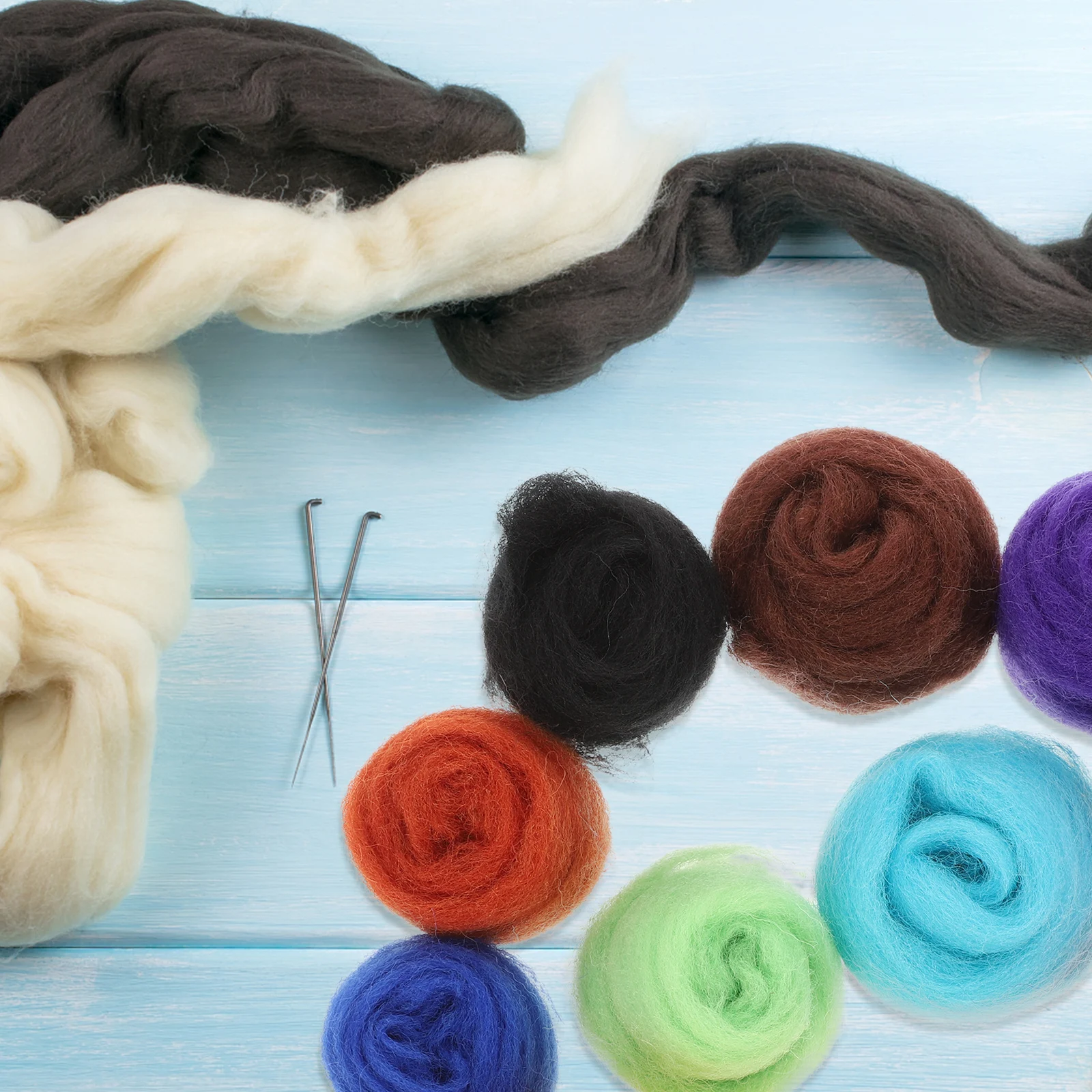

1 set Felt Needle Needlework Tools DIY Materials Wool Needle Felting Kit Colorful Felting Wool Kit Children Supplies Crafts