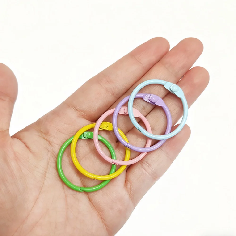 10pcs 25mm Mixed Colors Round Lobster Clasp Spring Gate Lock Key Connector Clasps Open Rings DIY Keychain Making Findings