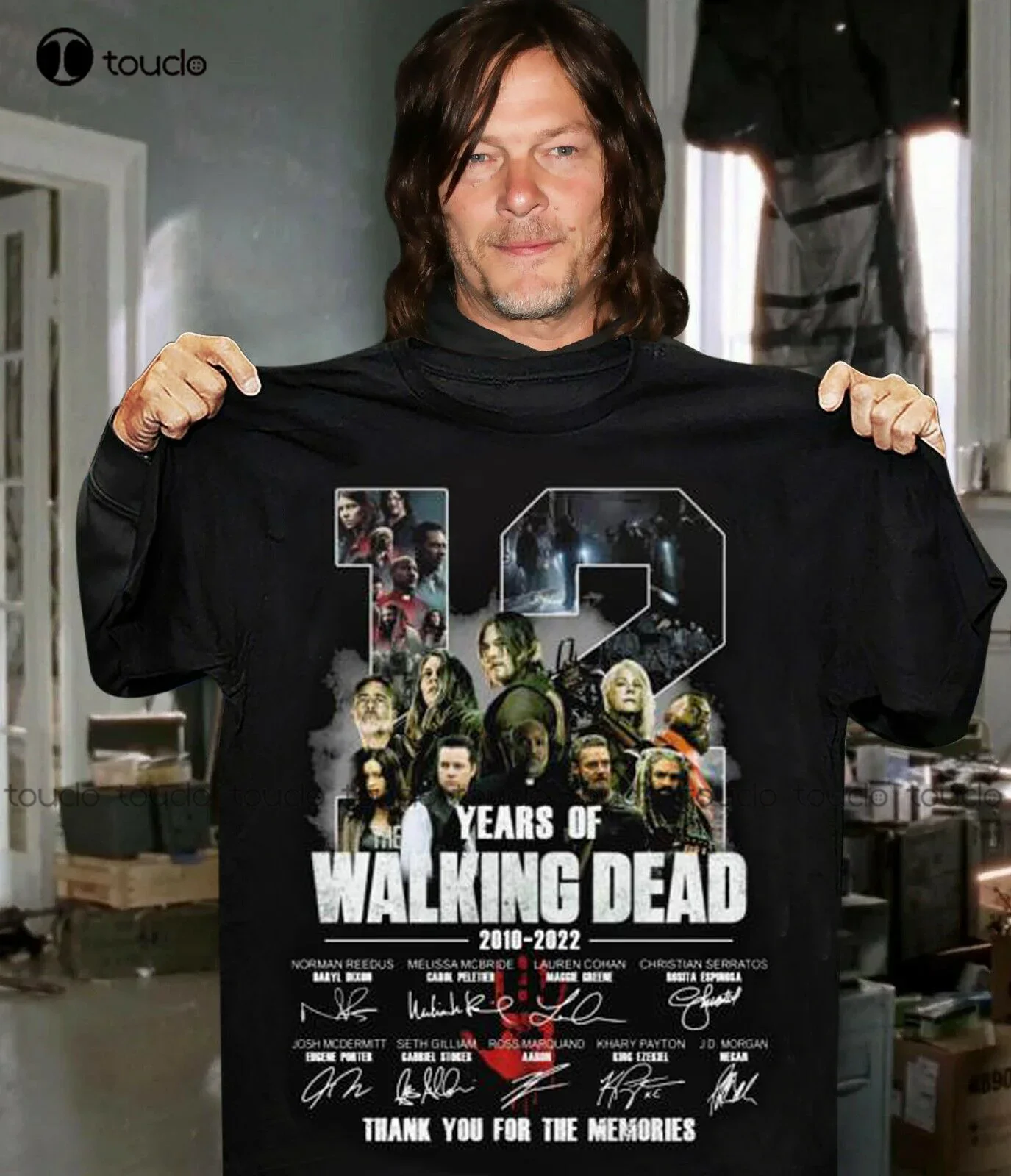 12-years-of-the-walking-dead-2010-2022-signatures-shirt-baseball-tee shirts-cotton-outdoor-simple-vintage-casual-tee-shirts