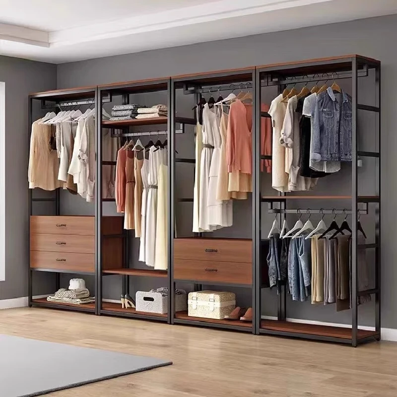 Floor-to-ceiling coat rack Walk-in closet Combination Bedroom Cloakroom Metal coat rack Wrought iron clothing rack