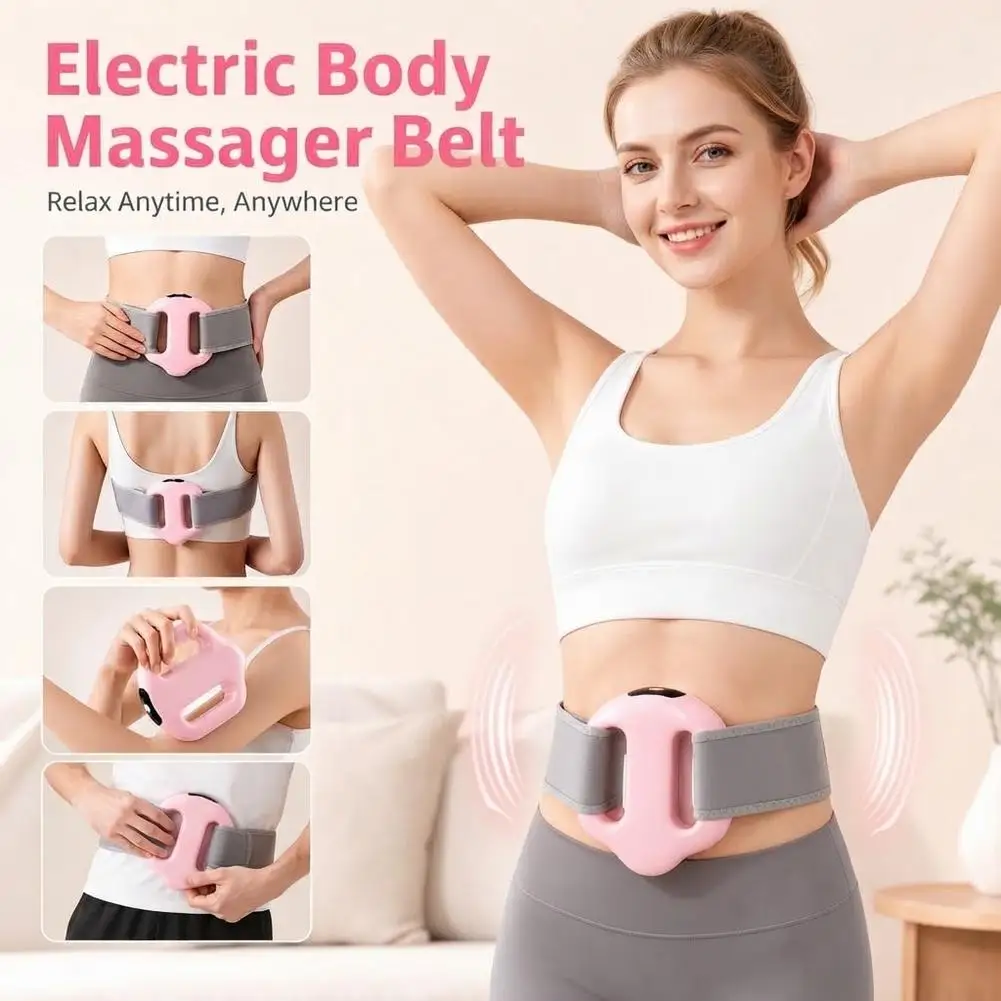 Fascia Ring Massager with Belt, 5 Vibration Modes Hands-Free Full Body Fascia Ring 2-in-1 Massage Fat Burning Muscle Relaxation
