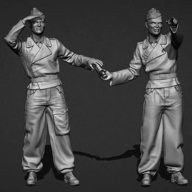 1/35 Scale Resin Figure Model Kits Tank Crew 2 Figures Historical Military Miniatures Unassambled and Unpainted 263