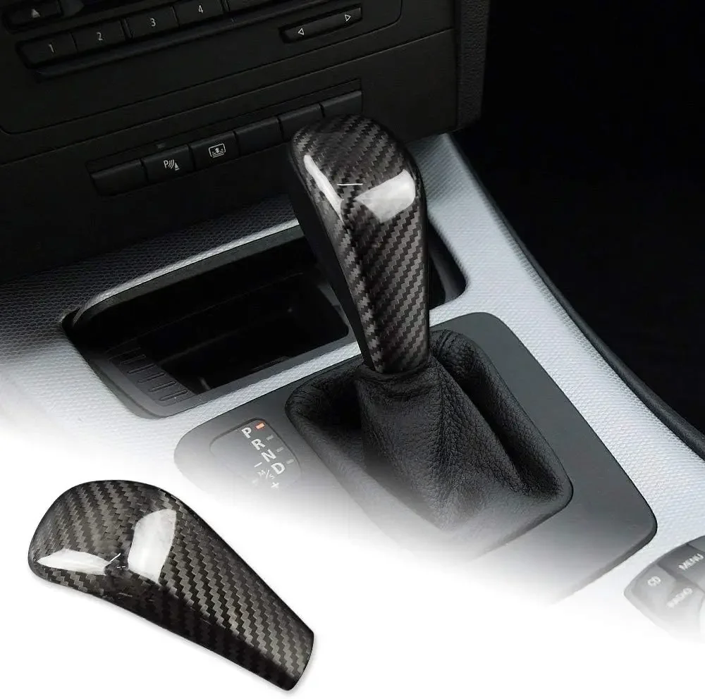 

AIRSPEED Carbon Fiber Gear Shift Knob Cover Center Console Shifter Head Protector Interior Trim Accessories for BMW E81 E82 E87