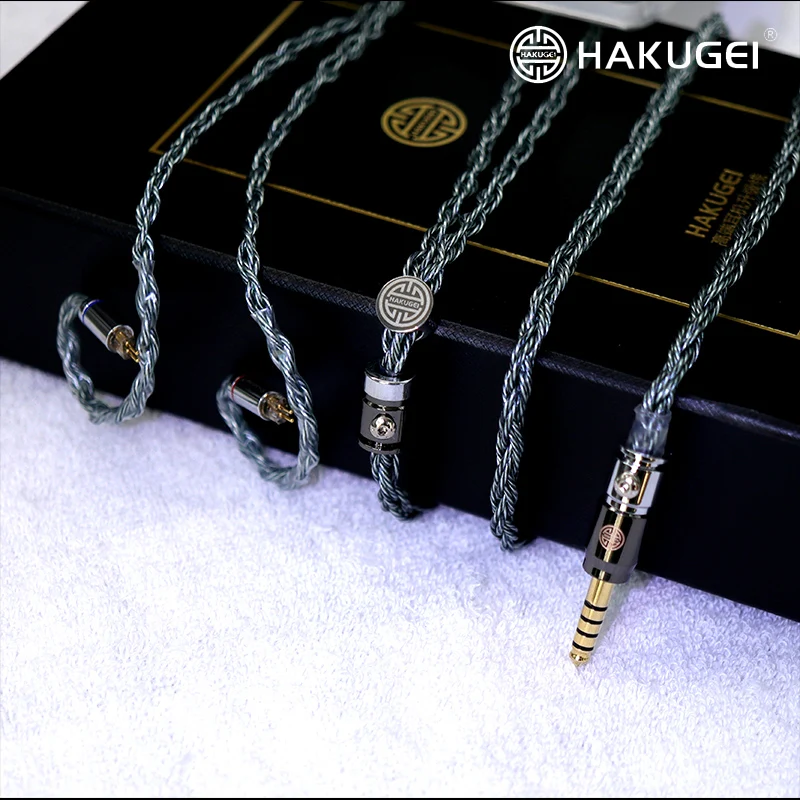 HAKUGEI Alfheim Graphene Litz Silver Copper 6N OCC Hybrid Hifi Music Earphone Audio Upgrade Cable Line 4.4 0.78 MMCX QDC