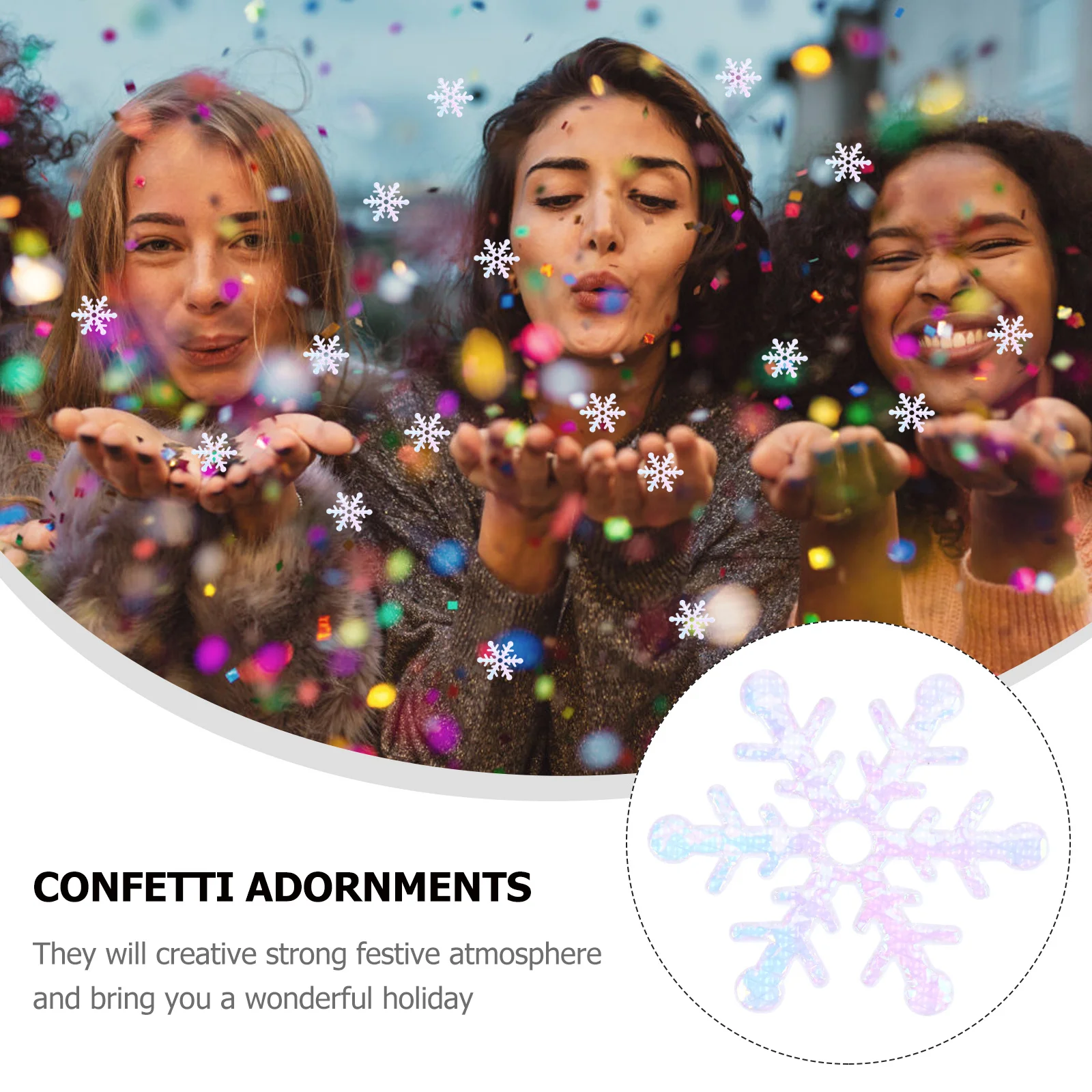 

600Pcs Delicate Confetti Exquisite Snowflakes Christmas Party Decorations White Festive Holiday Supplies Exquisite Confetti