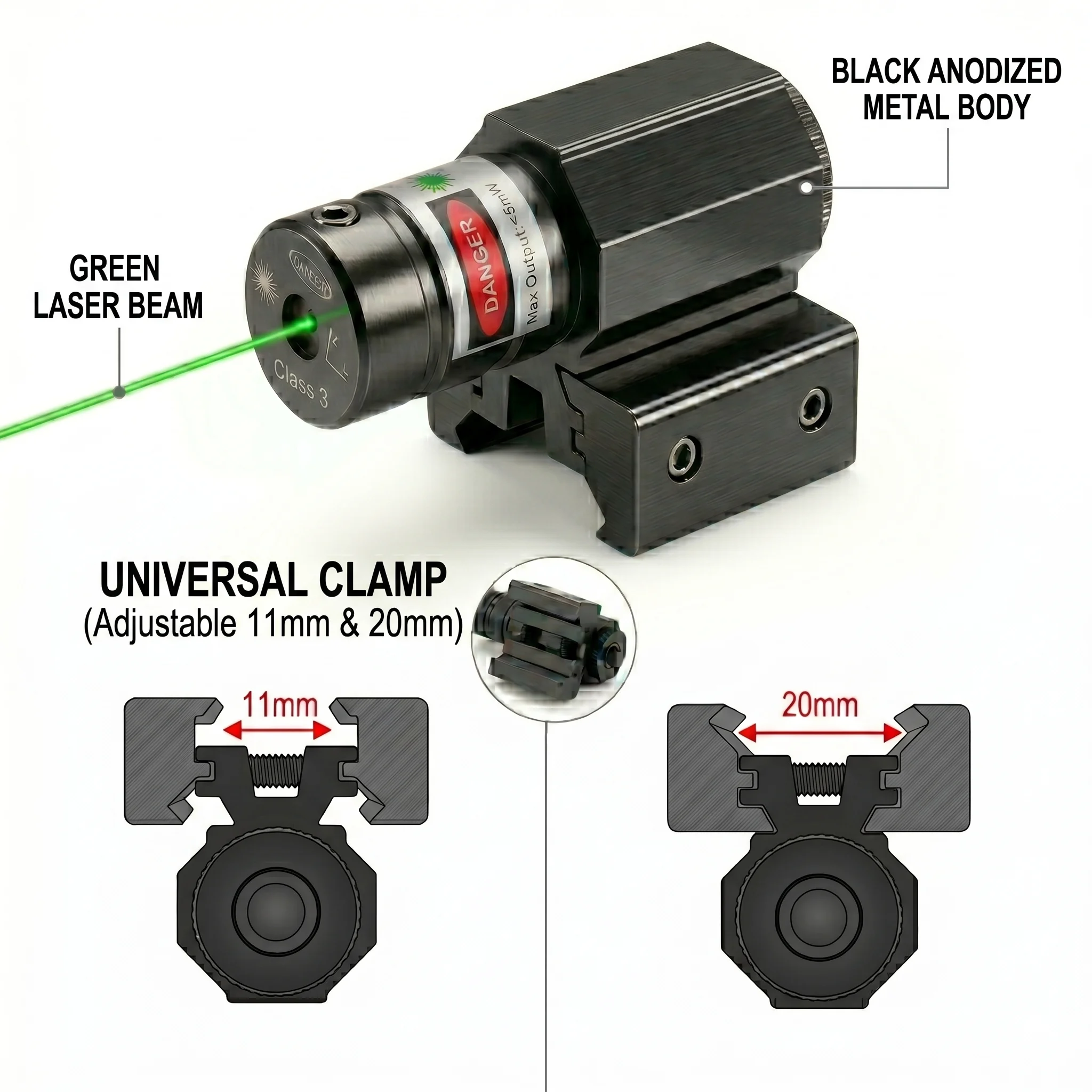 Laser Sight 21mm /11mm Rail Red Green Laser Sight
