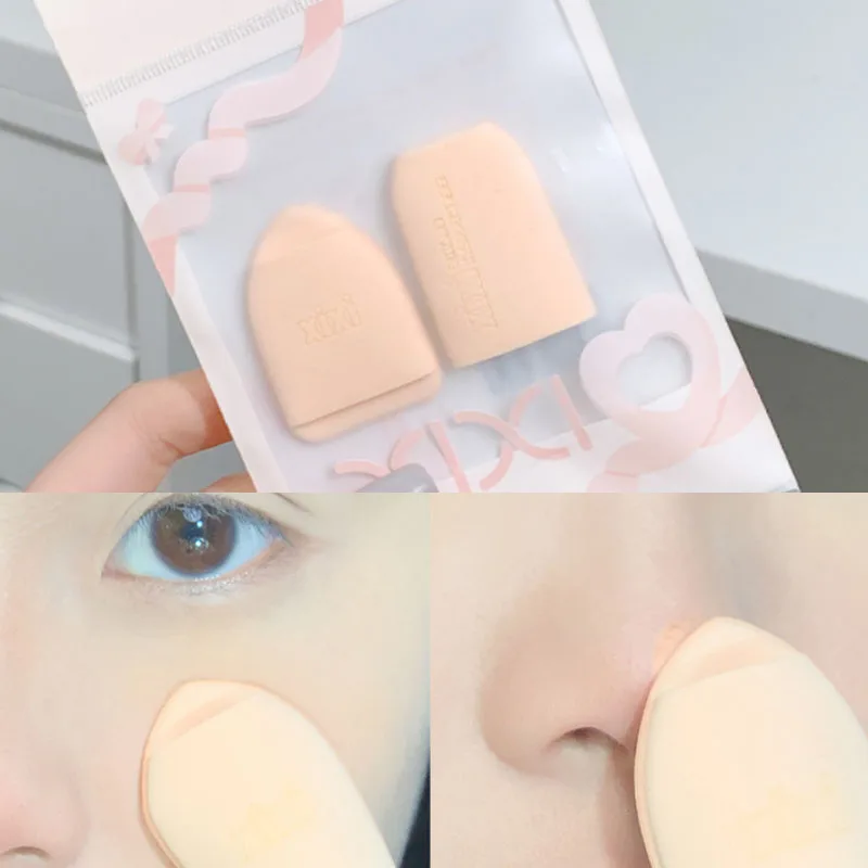 Mini esponja de maquillaje facial portátil para dedos, suave, algodón seco y húmedo, corrector, base en polvo, accesorios, herramientas