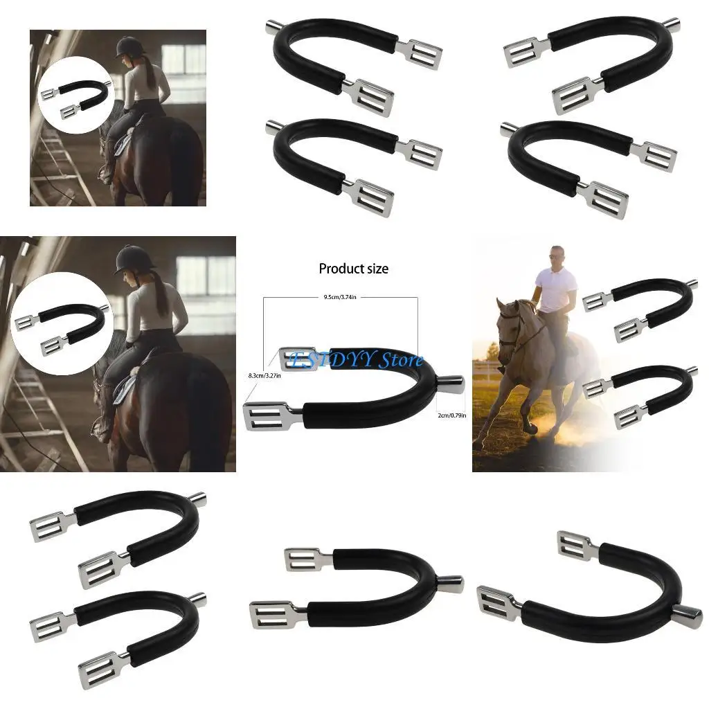 G6DE المطاط المغطاة الحصان حفز قبعات رعاة البقر الغربية الوفير الحصان حفز الحصان التمهيد حفز للفروسية المنافسة الترفيه #1