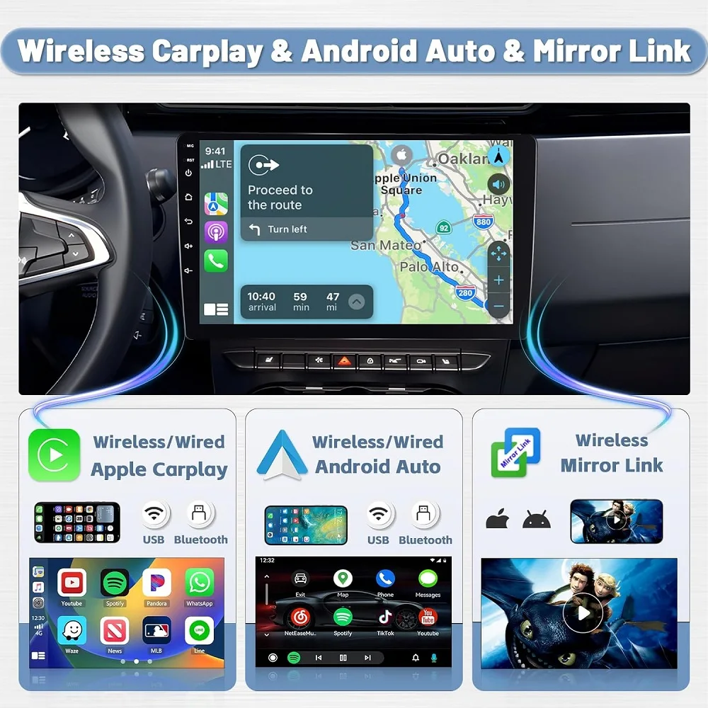 Car Radio Multimedia Player For Geely Emgrand ightGC9 Borui 2015 Android Auto Carplay Navi GPS Stereo 2din Head Unit NoDVD