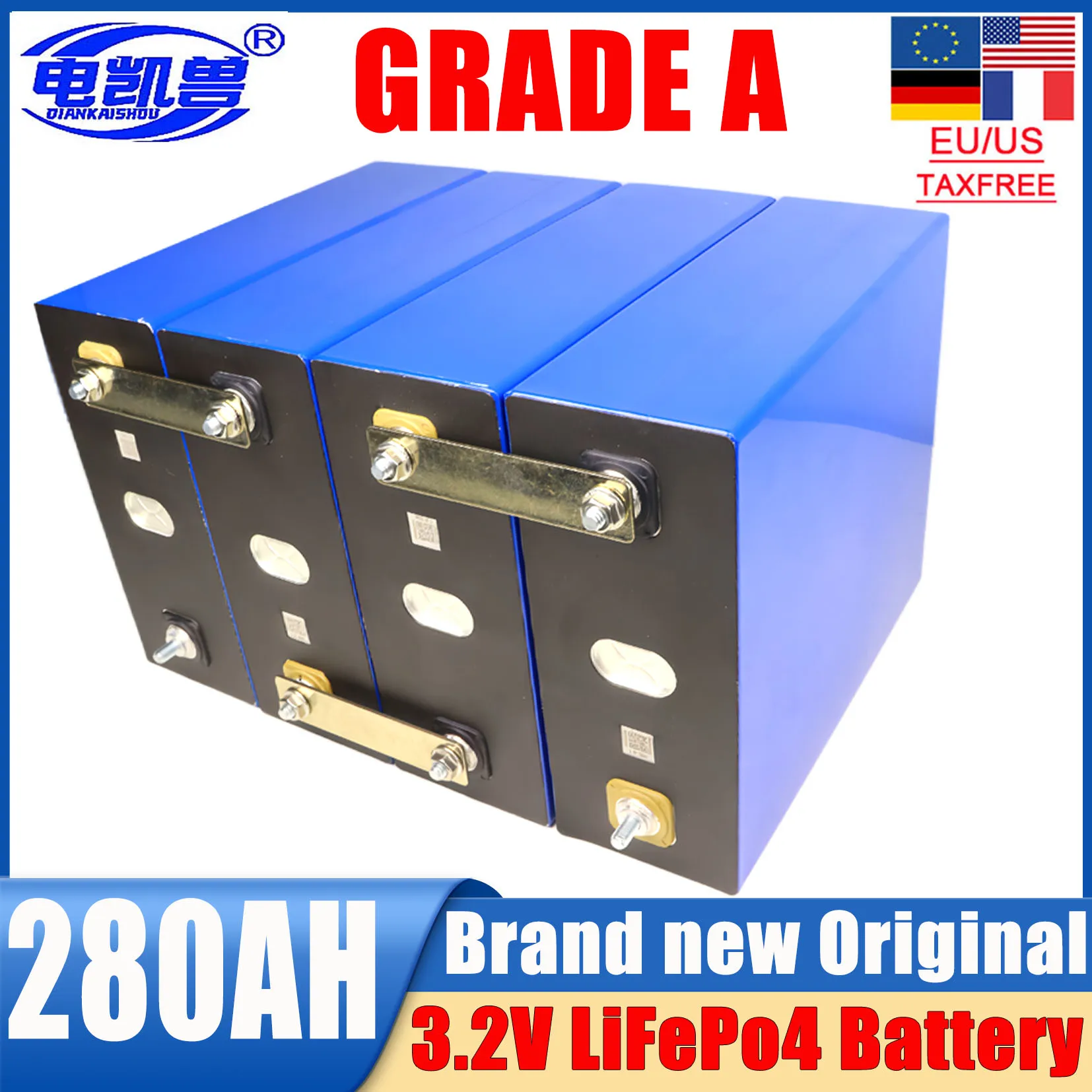 1-16pcs 3.2V 280ah 320ah lithium iron phosphate A-grade battery DIY 12V 24V 48V LiFePo4 battery RV ship energy storage battery