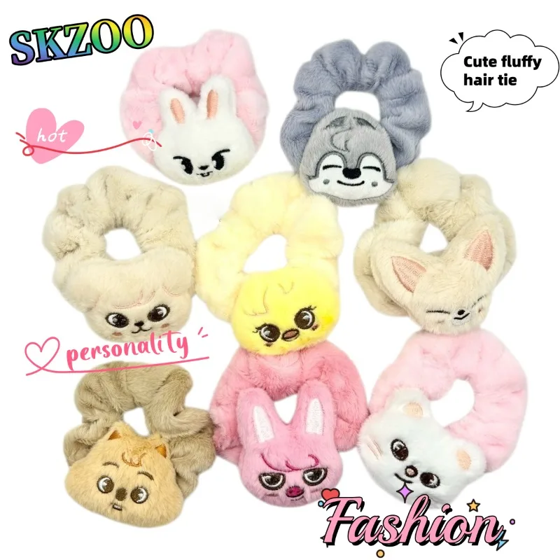 

SKZOO Stray Kids Cute Plush Hair Tie Cute Fashion Cartoon Personalized Creative Large Hair Tie Birthday Gift for Friends