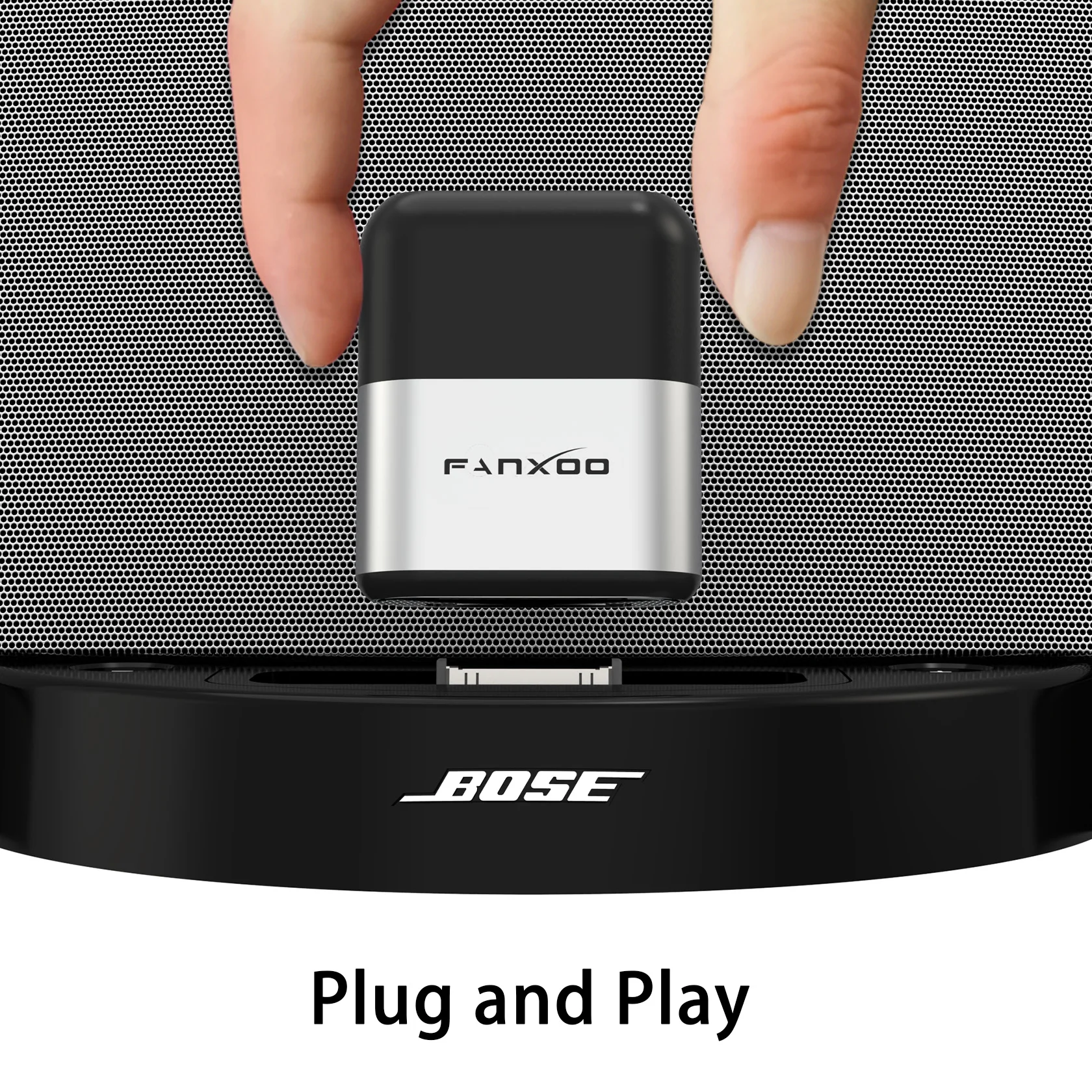 Fanxoo 30 Pin محول بلوتوث 5.3 استقبال بلوتوث صغير لـ Bose Sounddock JBL ياماها آيفون آي بود جاك مكبر صوت تناظري