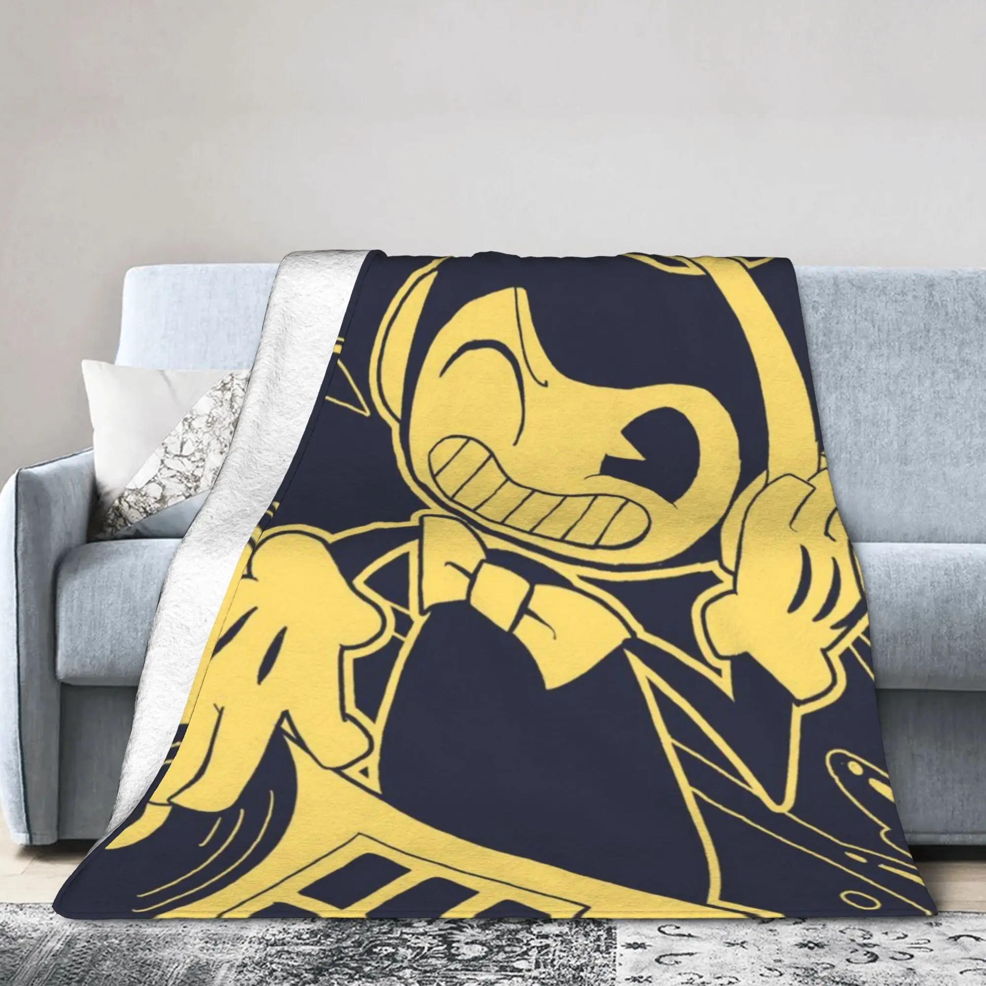Bendys And The Dark  Blanket Velvet  Relax Lightweight Thin Throw Blanket for Bedding Plush Thin Quilt
