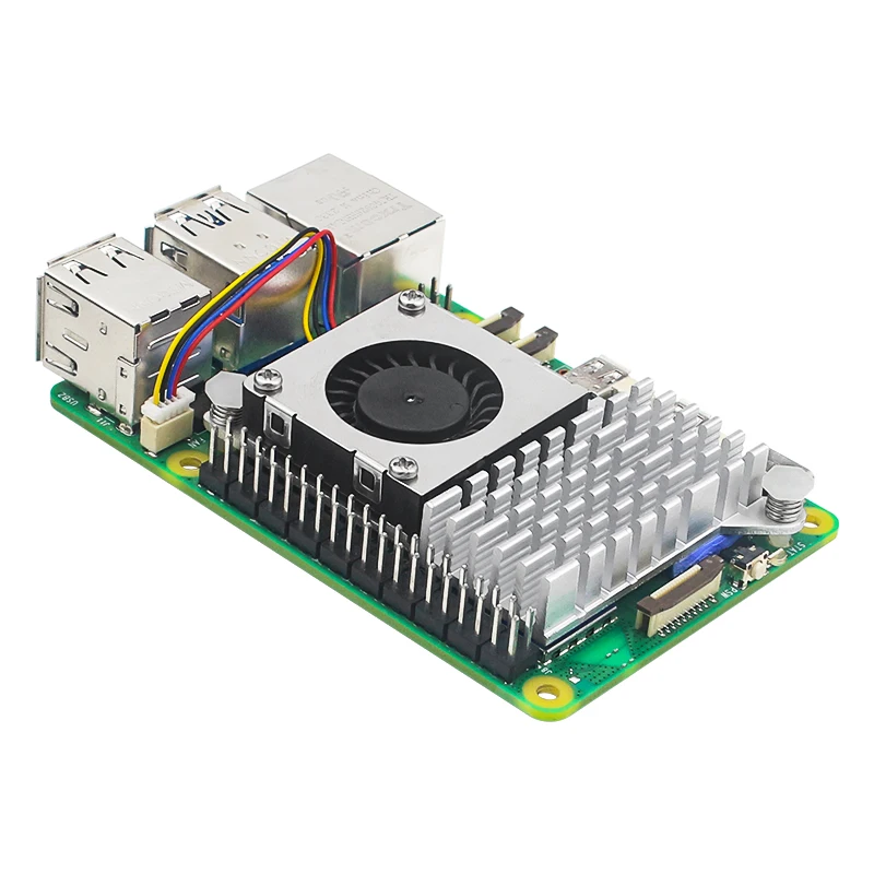 Raspberry Pi 5 Aktiver Kühler, Aluminium-Kühlkörper, PWM-geschwindigkeitsverstellbarer Lüfter, Schwarz, Silber, Blau, Kühlkörper für RPI 5 Pi5 – Detail 6