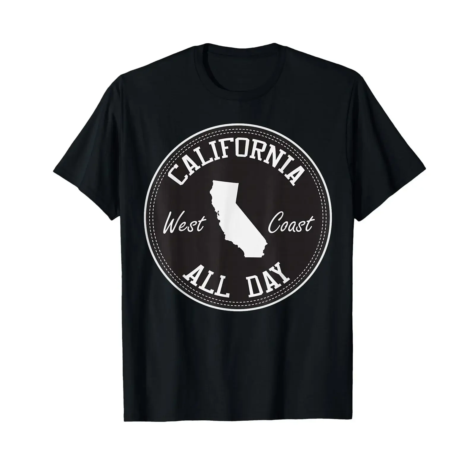 CaliDesign California All Day West Coast T-Shirt im Vintage-Look, leicht gewaschen, leicht dehnbar, für den Alltag, Herren