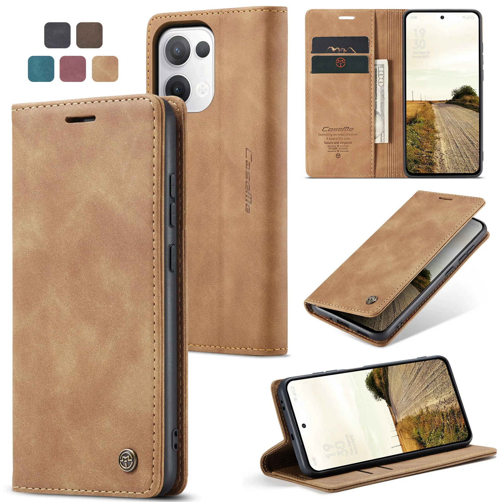 Luxury Retro Case for Oppo Reno13 Multiple Card Slots Stand Function Phone Cover for Reno13 Pro 13F 12Pro Leather Wallet