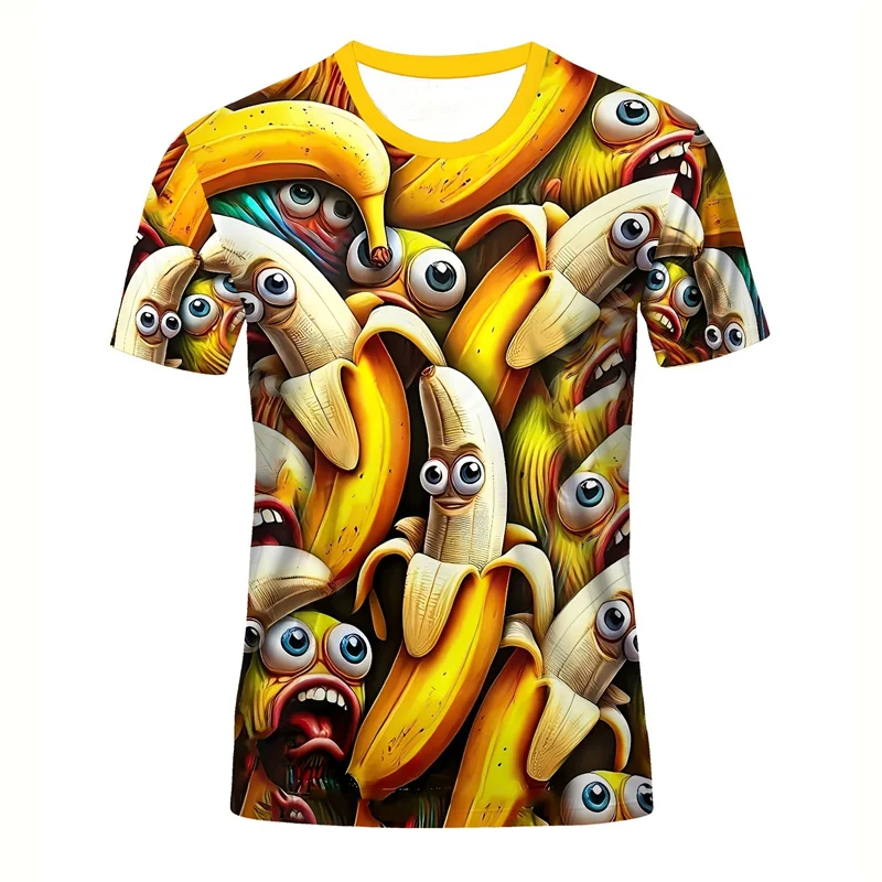 

Funny 3D Printed Banana T-Shirt Men Cartoon Fruit Pattern T Shirt Summer O-Neck T Shirts Tops Kids Women Loose Short Sleeves