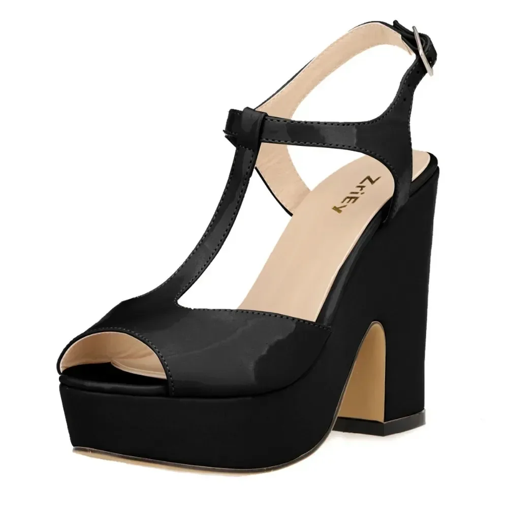 

Сандалии на платформе и высоком каблуке 12 см, летние пикантные женские босоножки на танкетке с открытым носком и ремешком на щиколотке, женская обувь из лакированной кожи для вечеринки, свадьбы