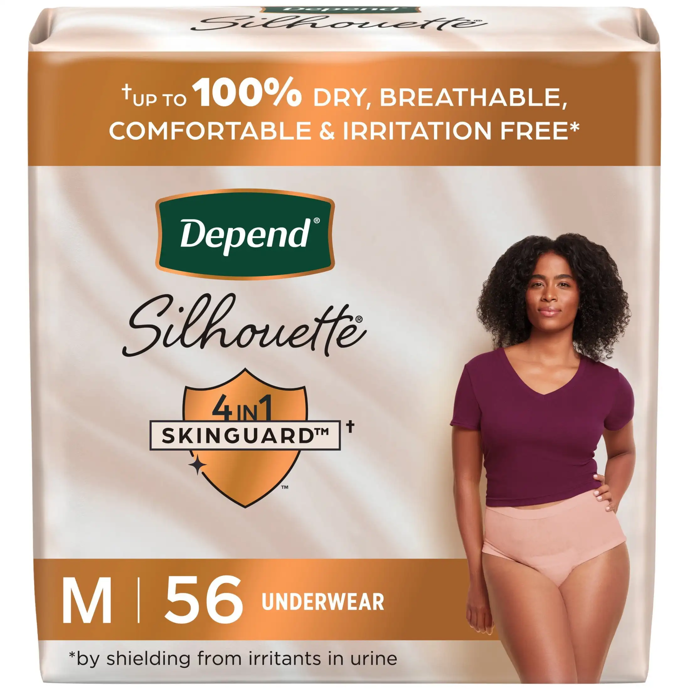 

Silhouette Women's Incontinence & Postpartum Bladder Leak Underwear, M, 56 Count