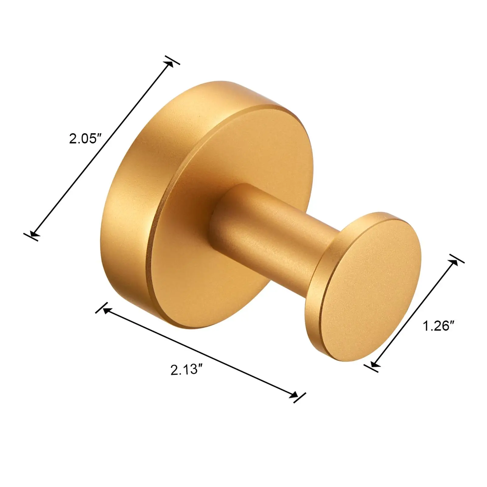 

Brushed Gold Round Wall Coat Hooks - Set of 4, Towel & Hat Holders for Entryway, Bathroom & Bedroom - Includes Screws