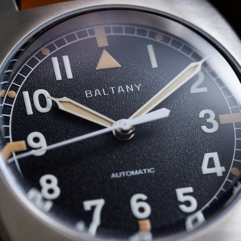 BALTANY W10 Tonneau Watch Homage Raf British Army Watch Stainless Steel NH38 Automatic Vintage Wrist Watch For Men