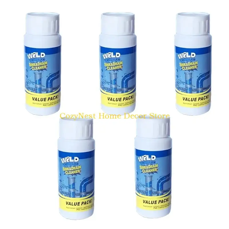 92MF Safe 5 Bottle Drain Dredging Cleaner 110g Each Rapid Action For Shower Kitchen Pipe Systems