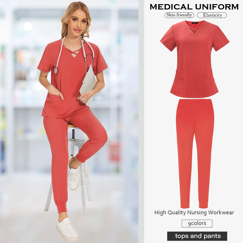 عالية الجودة الطبية السيدات الدعك مجموعات فرك الزي الطبي بلوزة عداء ببطء السراويل دعوى عيادة الأسنان طبيب الأسنان السريرية موحدة