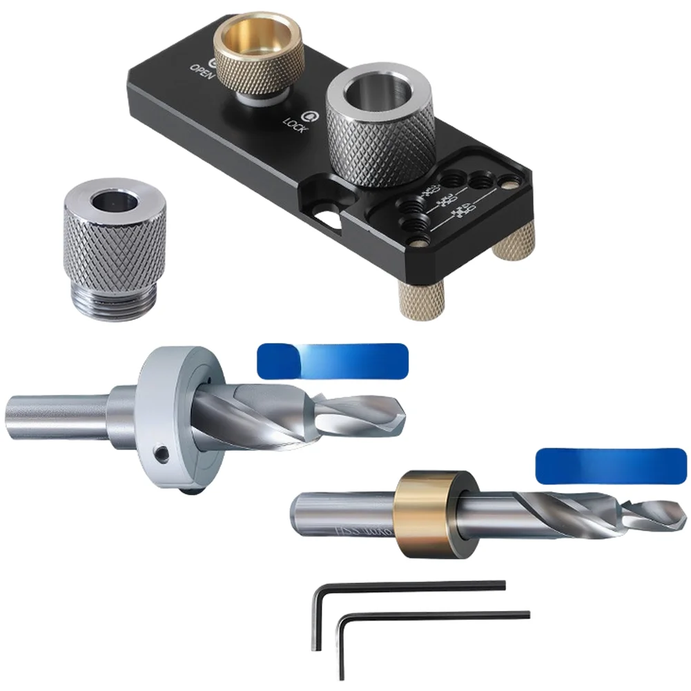 Aluminum Extrusion Punching Aid with Countersink Drill Guide for M6 and M8 Fasteners and Visual Alignment Window for Accuracy