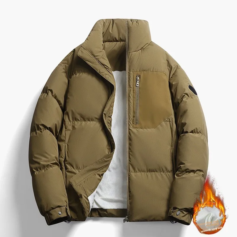 

20025 New Arrival Parka Thick Casual Regular Triangle Mark Male Popular Clothes Patchwork Coat Short Winter Jacket Men