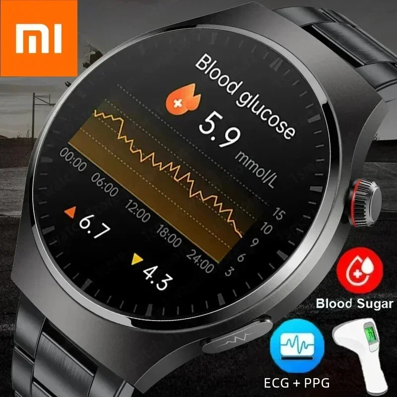 Xiaomi Blood Lipids Uric Blood Glucose Смарт-часы Мужчины Фитнес-трекер Часы Сердечный ритм Bluetooth Вызов ЭКГ + PPG Smartwatch