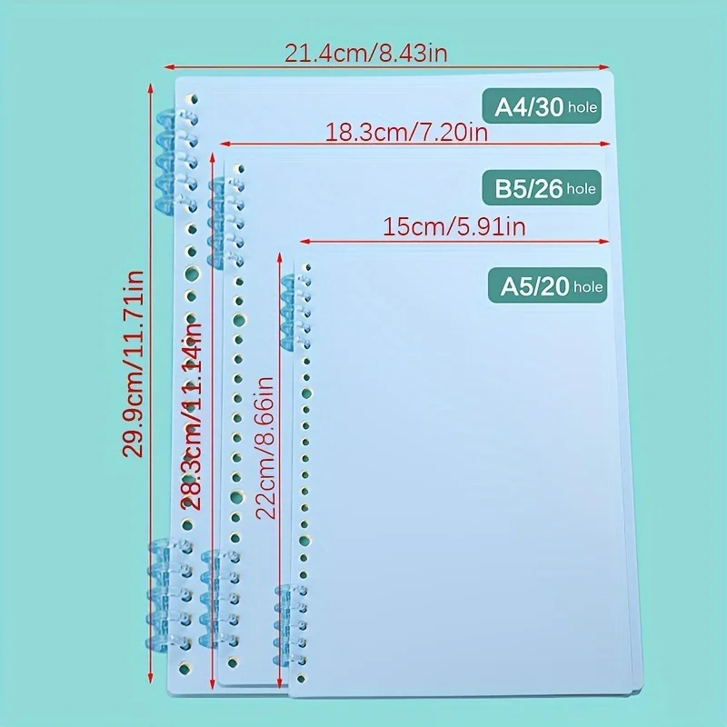 10 قطعة من الموثق المقطعي ذو 5 فتحات في Morandi لمخطط DIY، مجلدات حلقة دفتر الملاحظات البلاستيكية للوازم المكتبية للطلاب في المدرسة