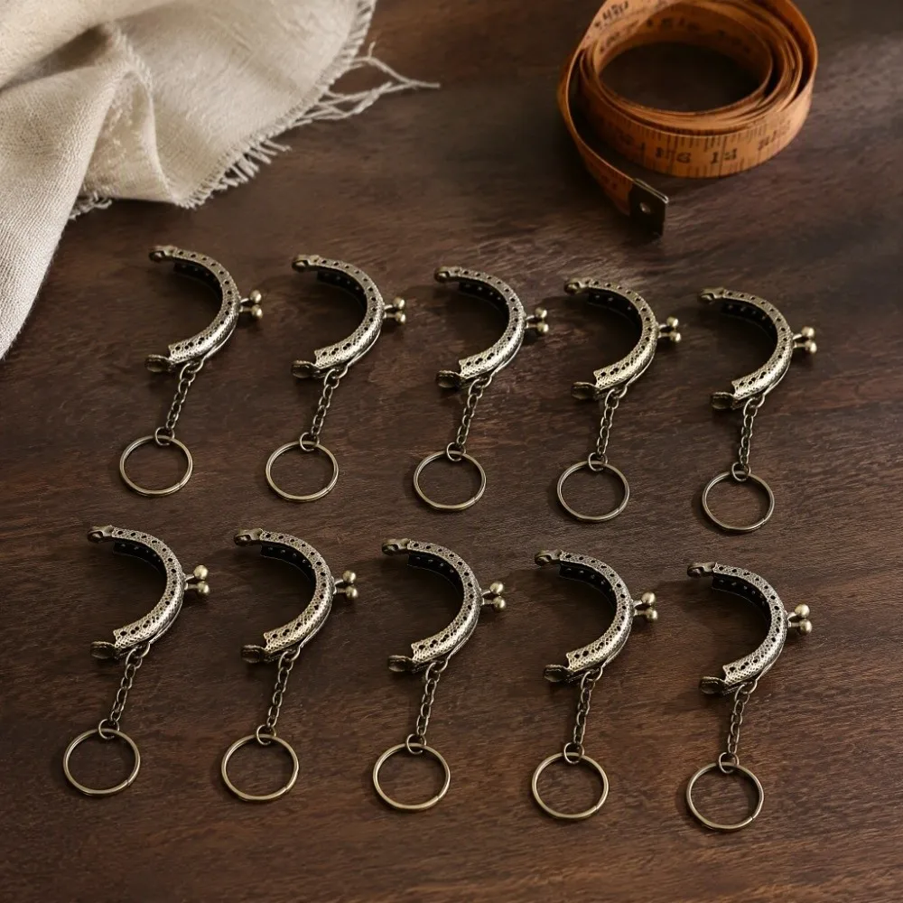 10pcs Metal Purse Frame Clasp Bronze Tone 5cm / 2in size Kiss Clasp Lock Semicircle Shape DIY Purse Frame DIY Crochet Bags