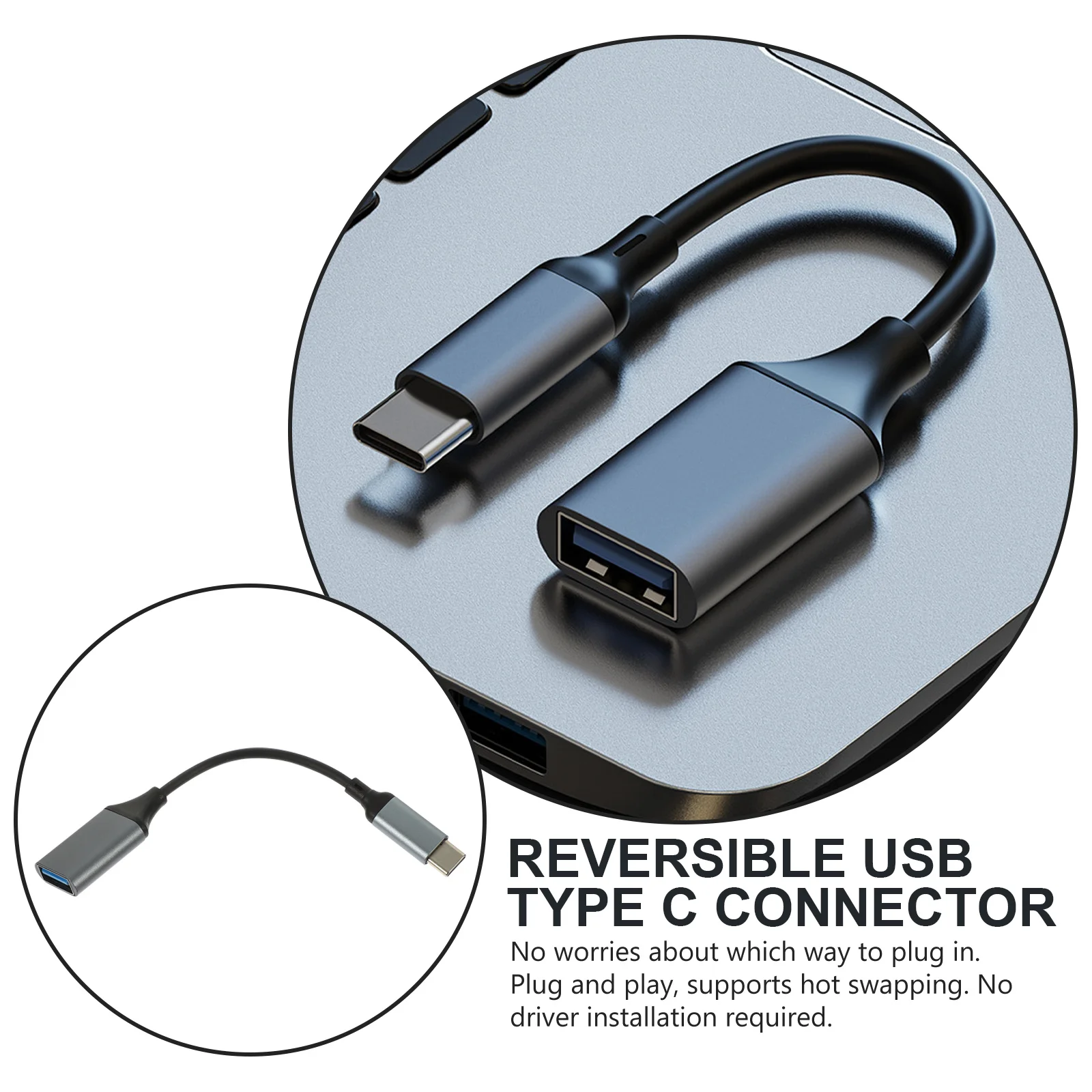 

3Pcs USB C to USB 3.0 Female Otg Adapter for S8 Type C Devices Reversible Connector Supports Hot Swap and Fast