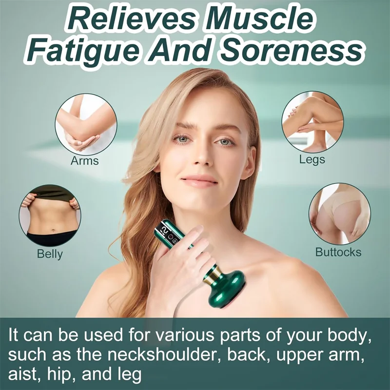 جهاز كشط كهربائي لتدليك وضع الشفط 12، يستخدم كمدلك ذكي للظهر والبطن والخصر والذراعين والأرداف