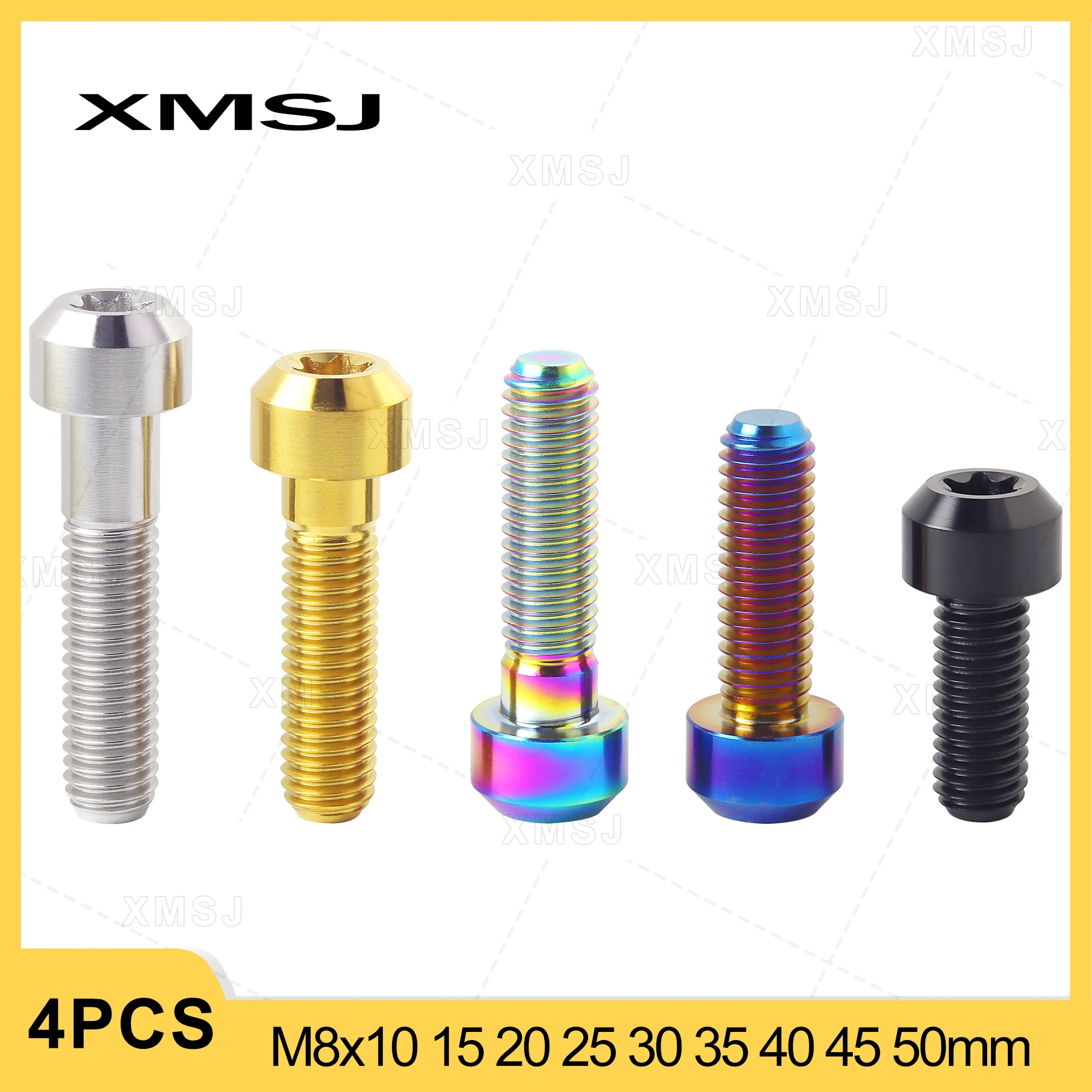 XMSJ Titanium Bolts M8x10 15 20 25 30 35 40 45 50mm Torx Head Screw for Motorcycle Brake Front Wheel Scooter Exhaust Fastener