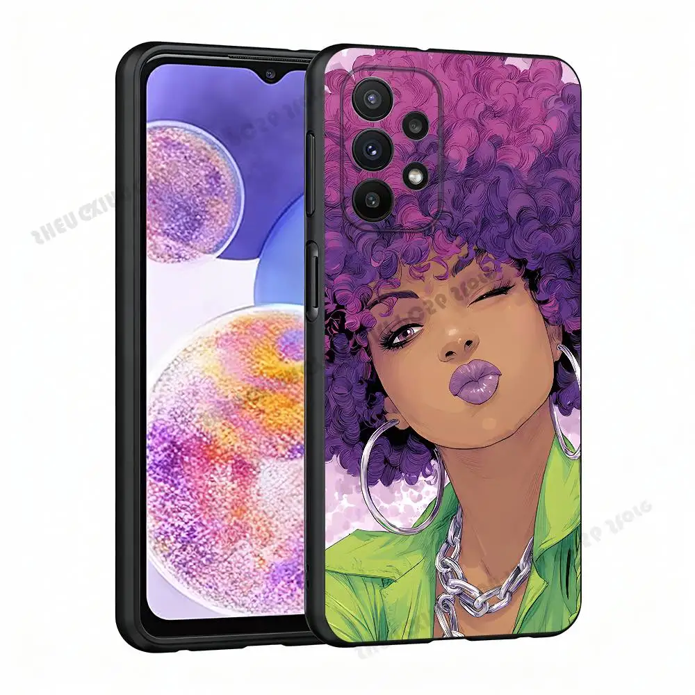 

Art Cut Afro Girl Case For Samsung A21 31 51 53 71 20 22 30 32 42 50 10 11 4G 5G Cover