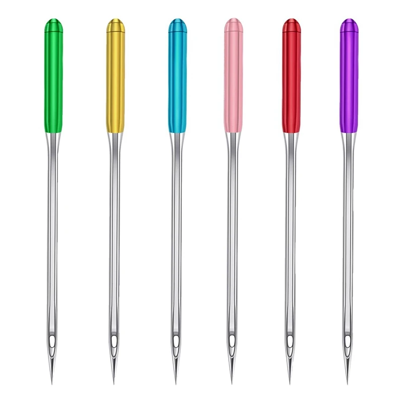 6 Sizes Universal Sewing Machine Needles Regular Point Flat Shank Needle Compatible with for Singer , 60PCS-A44I