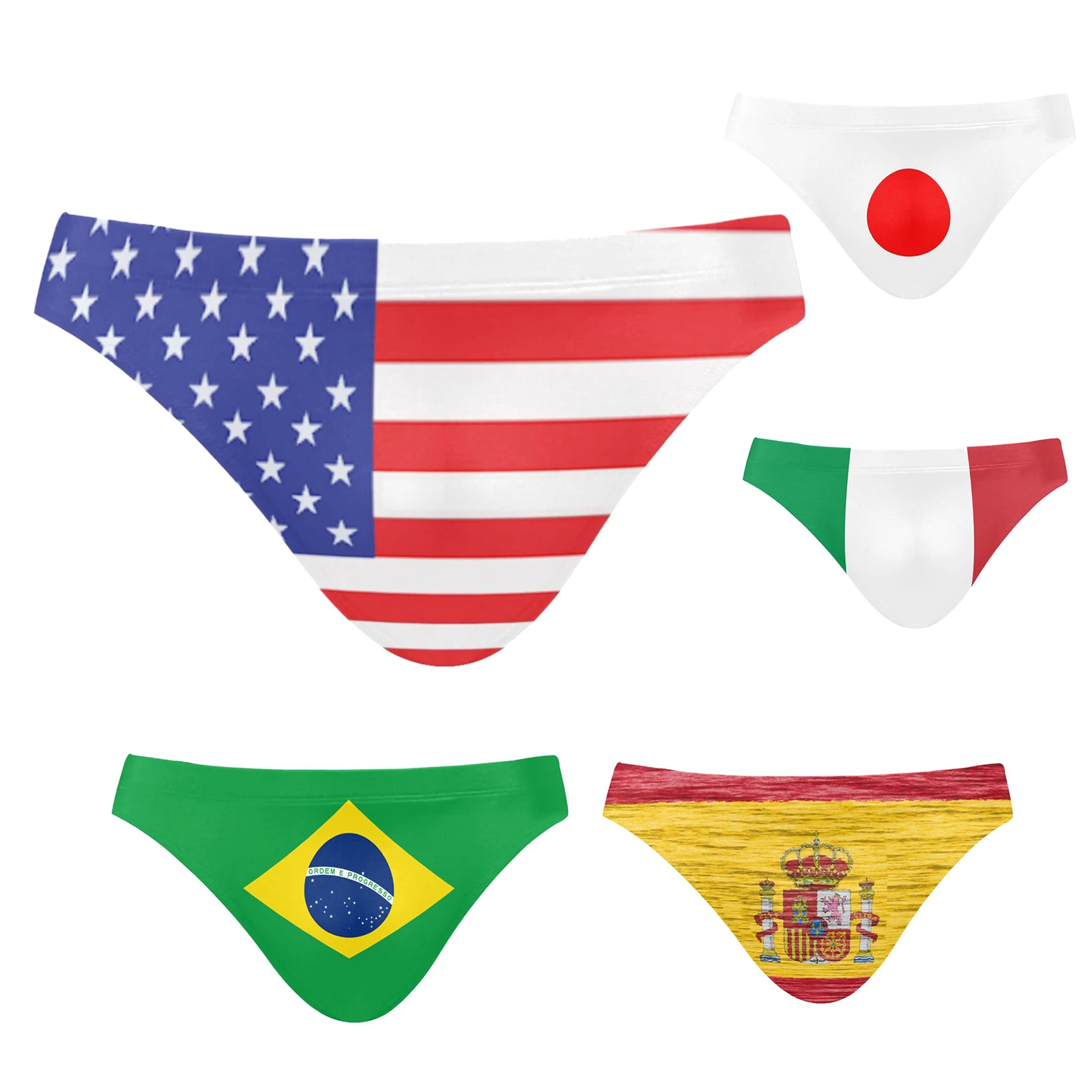 Men Swimwear Polyester Quick Dry American Flag Print Swimming Briefs Gay Low Waist Swimsuits Beach Pool Triangle swim trunks New