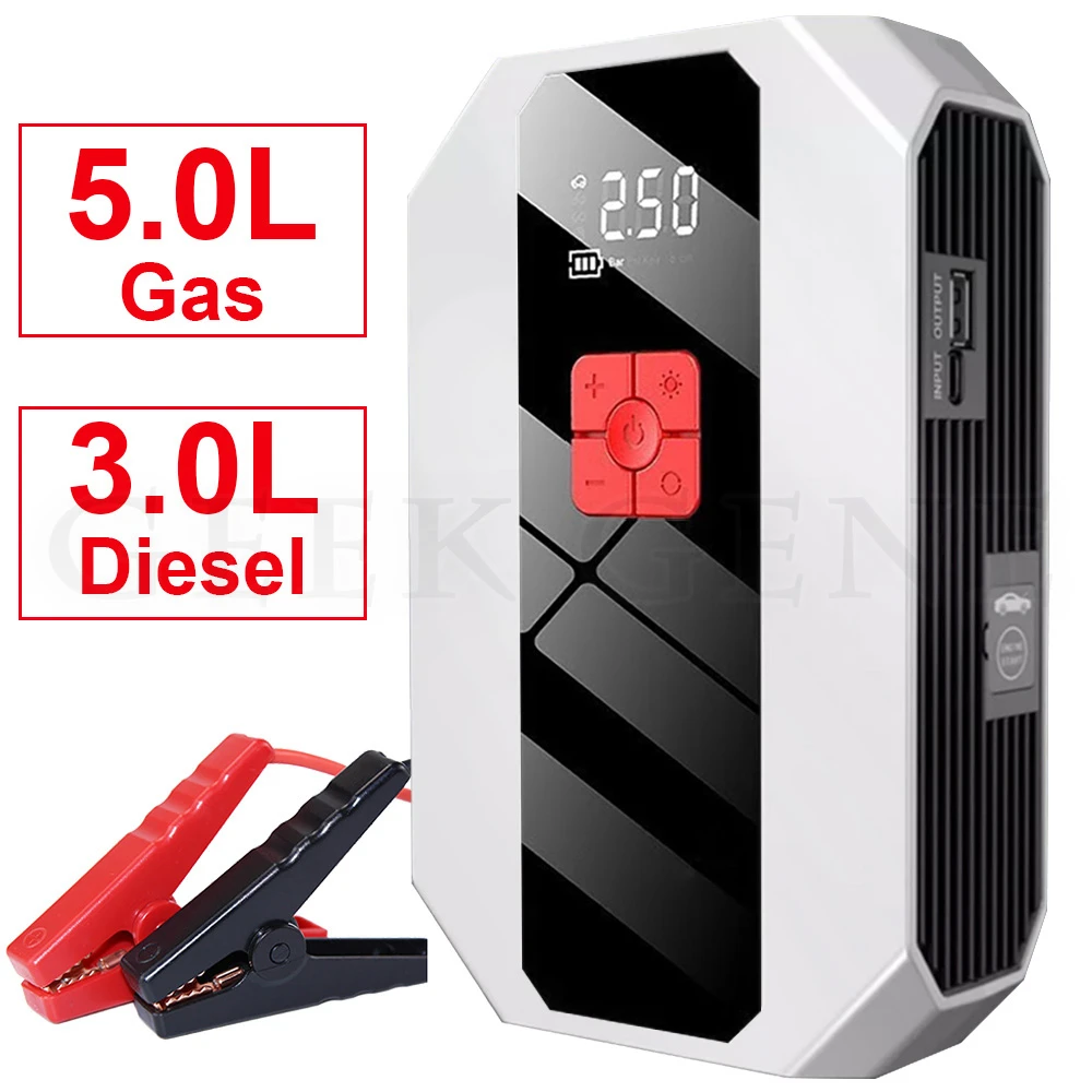 Démarreur de voiture pour diabétique avec compresseur d\'air, batterie externe portable, dispositif de démarrage, booster de chargeur de batterie
