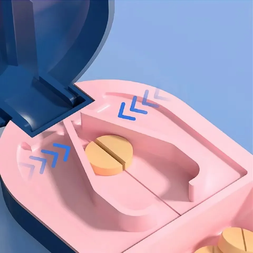 1 قطعة قاطع حبوب منع الحمل ، مقسم حبوب لقطع حبوب صغيرة or حبوب كبيرة في نصف ، قطع حبوب ، أقراص ، شفرة فولاذية مقاومة للصدأ حجم السفر #6